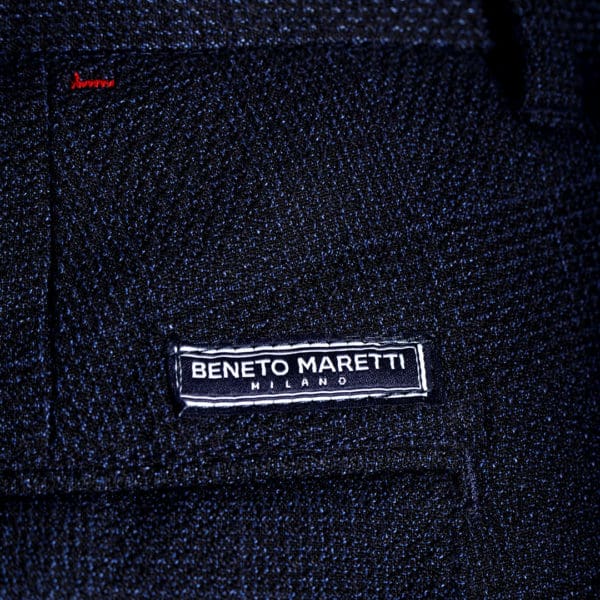 Ανδρικό παντελόνι Chino μπλε με μικροσχέδιο στην πλέξη Beneto Maretti