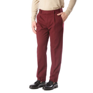 Ανδρικό μπορντό παντελόνι με πιέτα Tailor Italian Wear