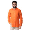 Ανδρικό πουκάμισο λινό πορτοκαλί Gianni Lupo