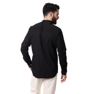 Ανδρικό πουκάμισο μαύρο mao Gianni Lupo