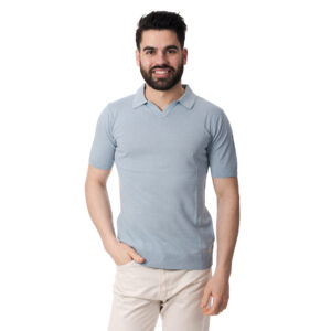 Aνδρική μπλούζα πλεκτή πόλο γαλάζιο Mark Up