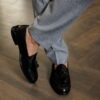 Ανδρικά Μαύρα Δερμάτινα Loafers Tailor Italian Wear