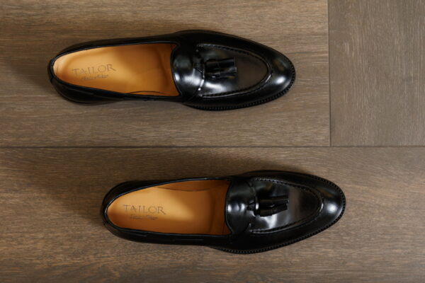 Ανδρικά Μαύρα Δερμάτινα Loafers Tailor Italian Wear