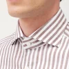 Ανδρικό πουκάμισο Καφέ-Λευκό Ρίγα Xacus