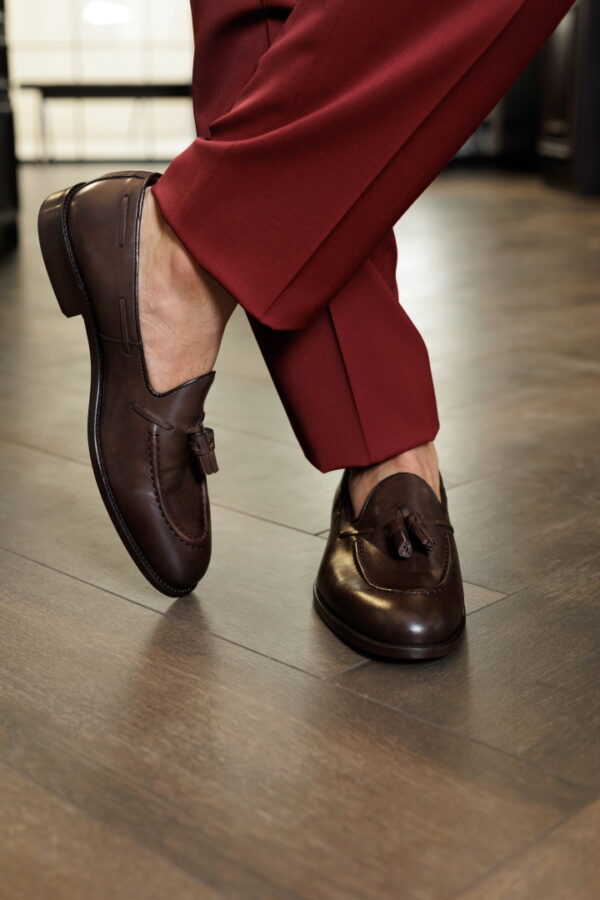 Ανδρικά Καφέ Δερμάτινα Loafers Tailor Italian Wear