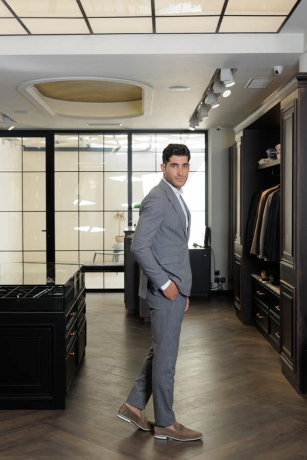 Ανδρικό κοστούμι γκρι ανοιχτό Tailor Italian Wear