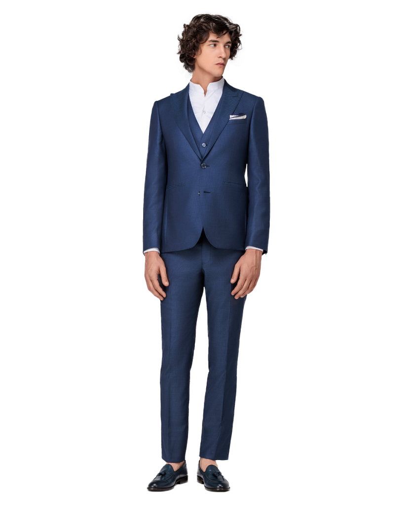 Aνδρικό Κοστούμι Με Γιλέκο Μπλε Ραφ Tailor Italian Wear
