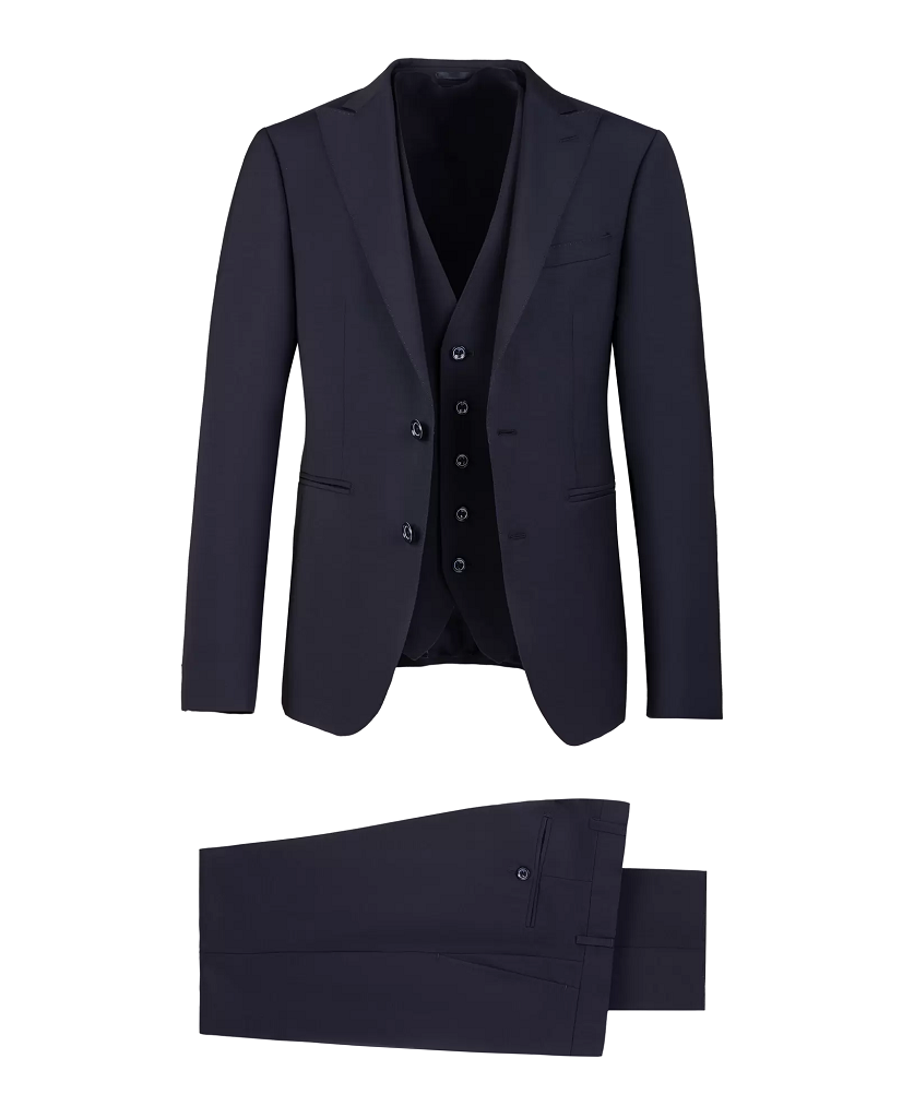 Ανδρικό Κοστούμι Με Γιλέκο Σκούρο Μπλε Tailor Italian Wear
