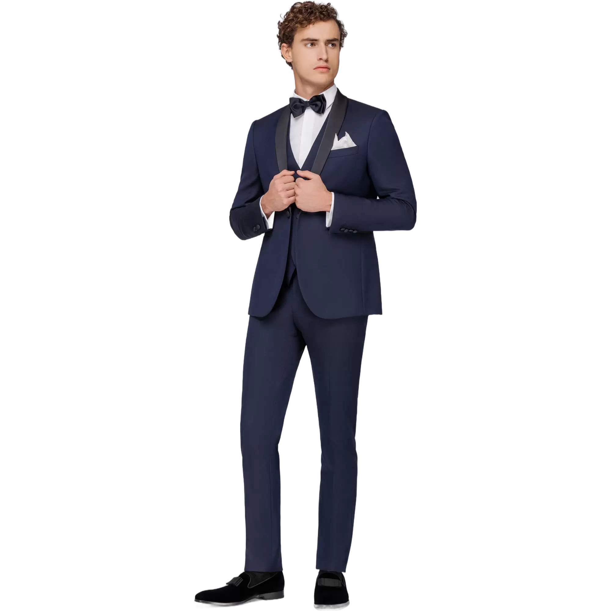 Ανδρικό Κοστούμι Σμόκιν Με Γιλέκο Μπλε Tailor Italian Wear