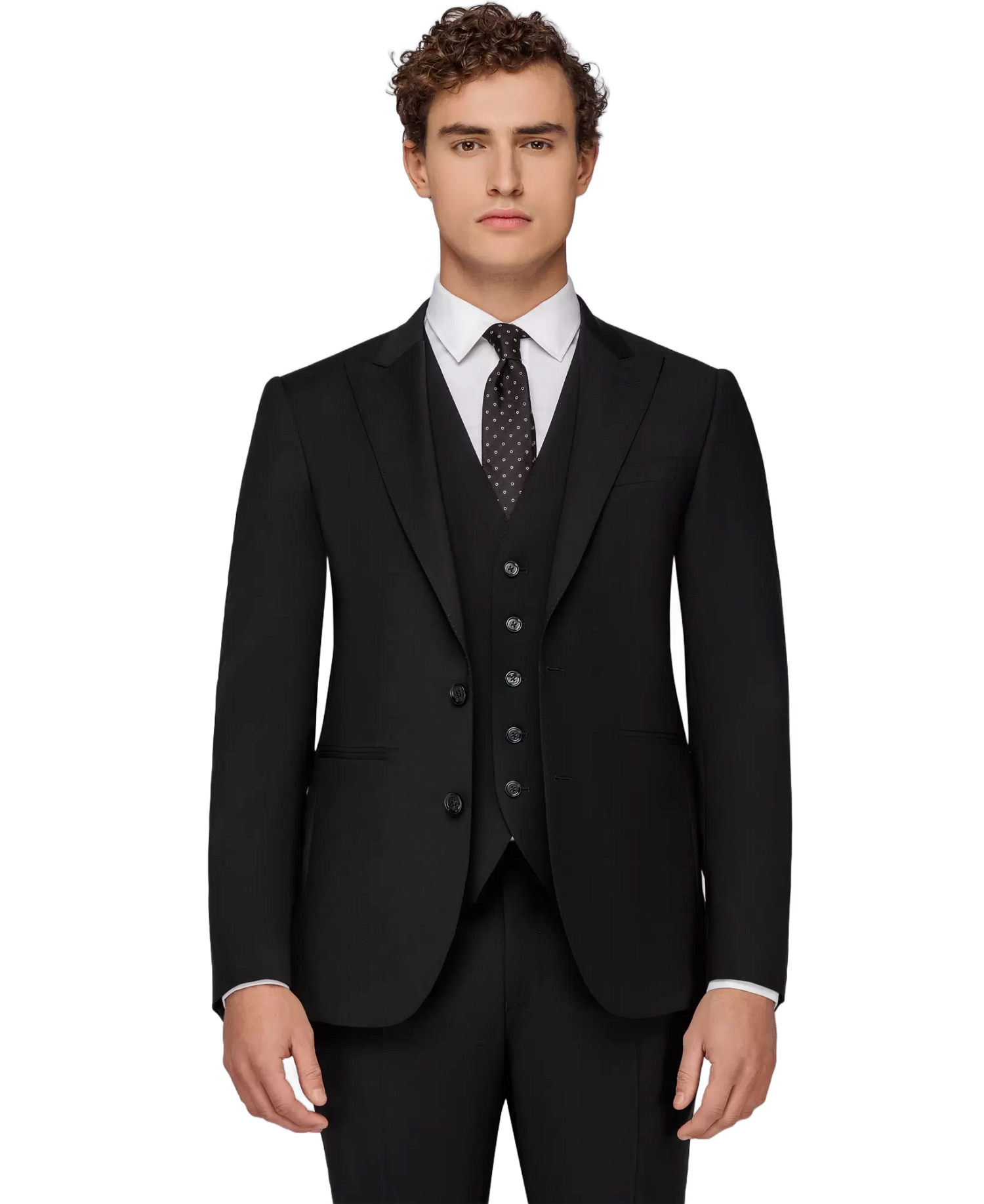 Ανδρικό Κοστούμι Με Γιλέκο Μαύρο Tailor Italian Wear