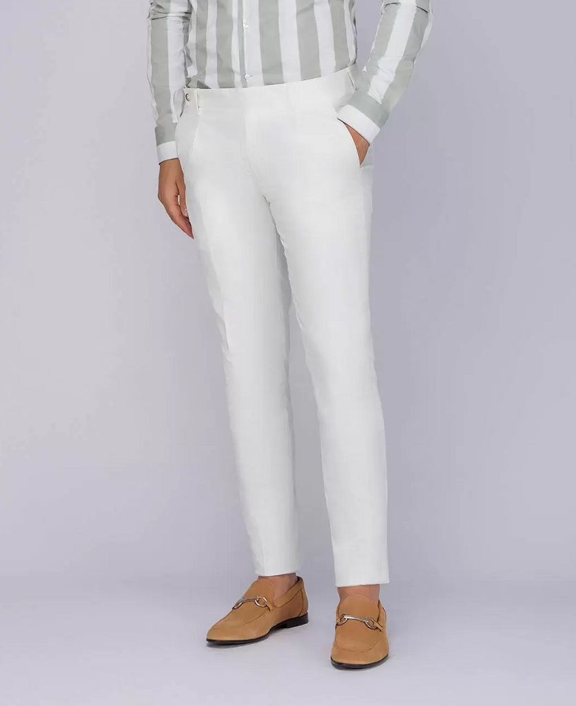 Ανδρικό Παντελόνι Chino Με Ελαστική Μέση Λευκό Tailor Italian Wear