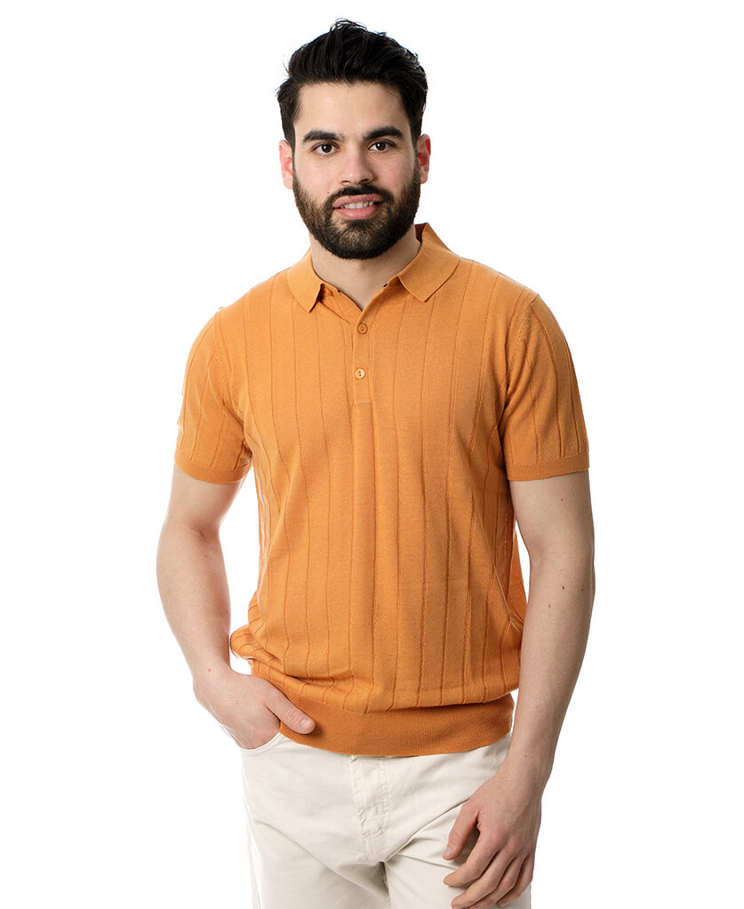 Ανδρική Πλεκτή Μπλούζα Polo Πορτοκαλί Markup
