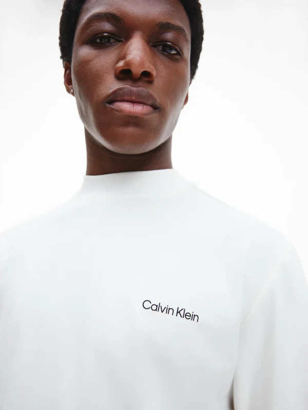 Ανδρική Μπλούζα Mock Λευκή Calvin Klein