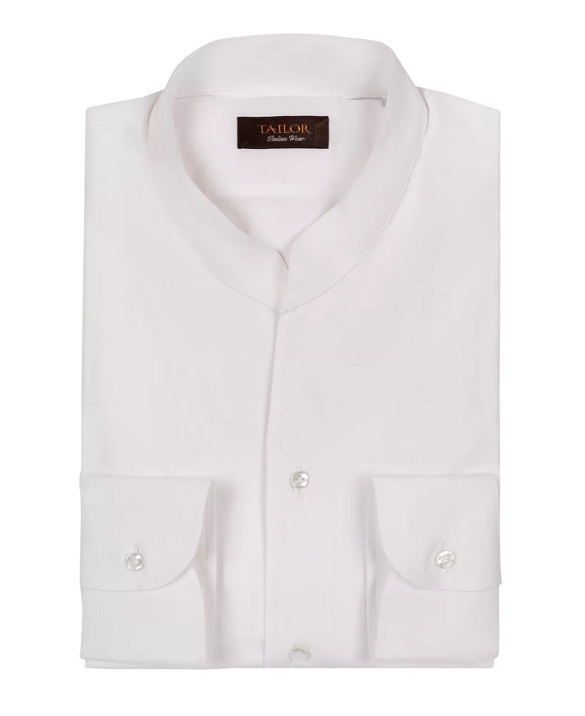 Ανδρικό Πουκάμισο Μάο Λευκό Tailor Italian Wear