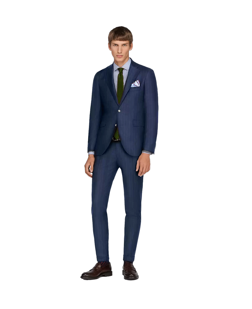 Ανδρικό Κοστούμι Μπλε Ριγέ Tailor Italian Wear