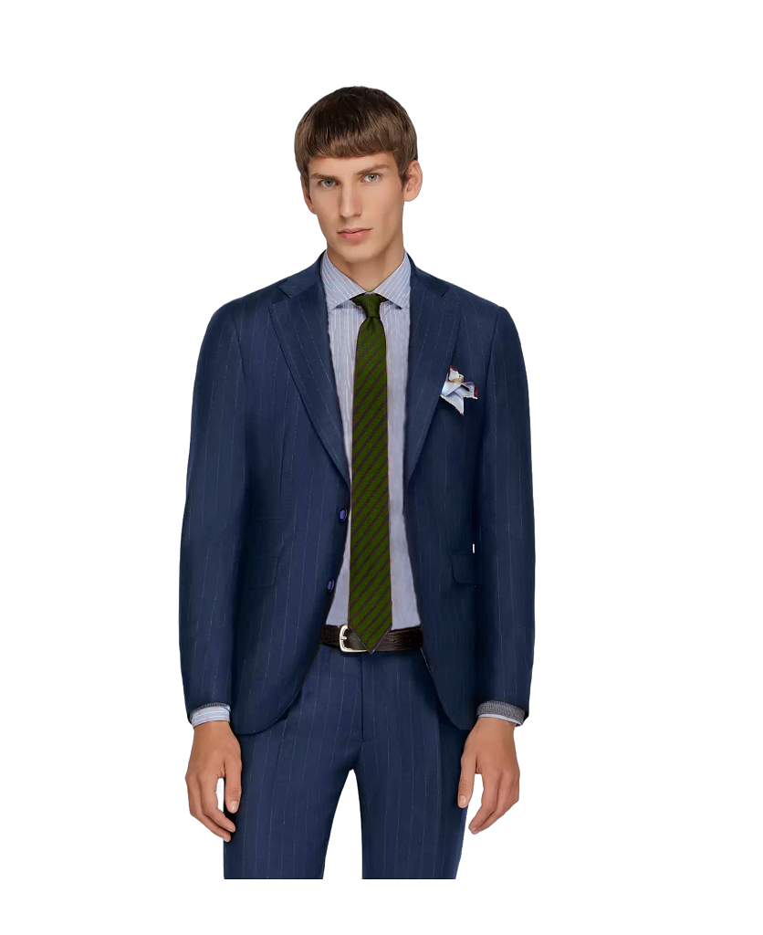 Ανδρικό Κοστούμι Μπλε Ριγέ Tailor Italian Wear