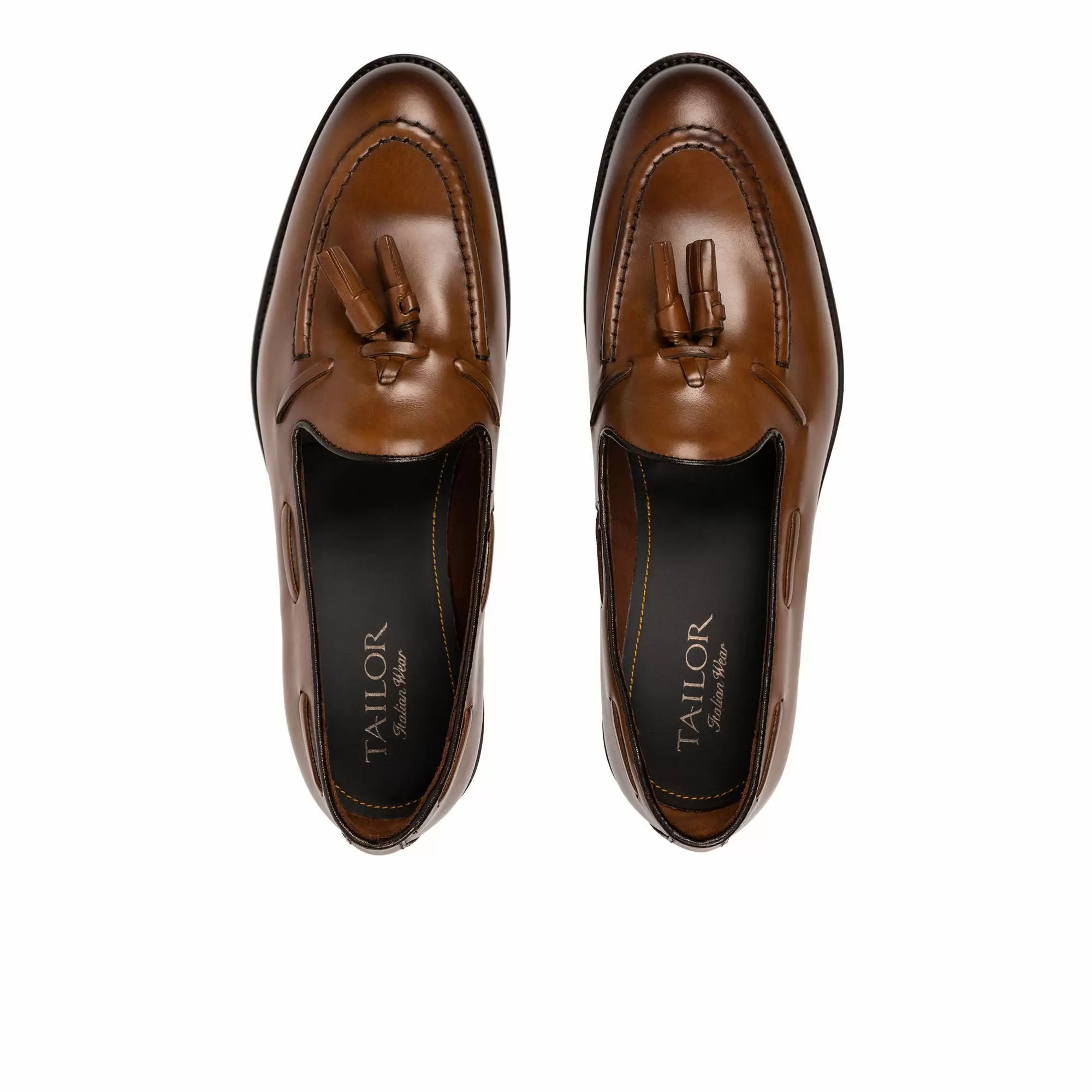 Aνδρικά Δερμάτινα Loafers Με Φουντάκια Ταμπά Tailor Italian Wear