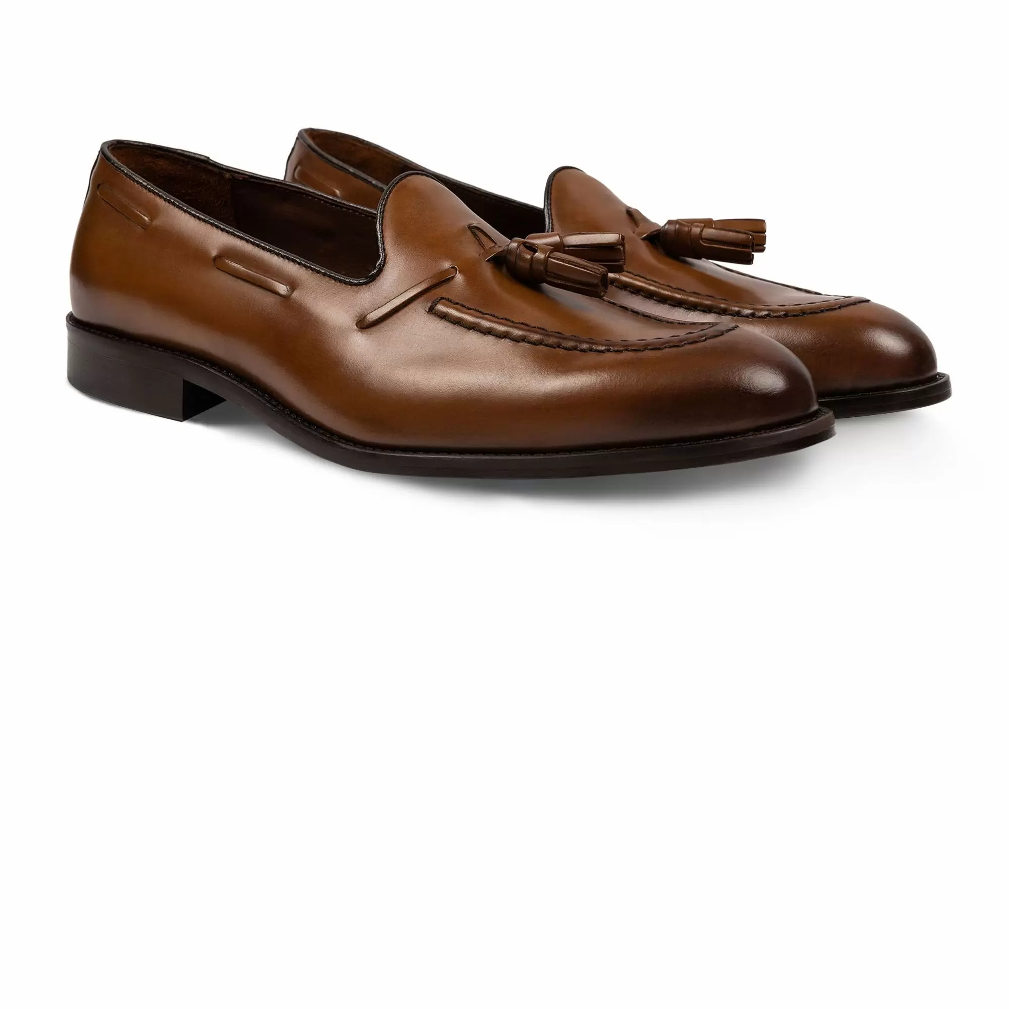 Aνδρικά Δερμάτινα Loafers Με Φουντάκια Ταμπά Tailor Italian Wear