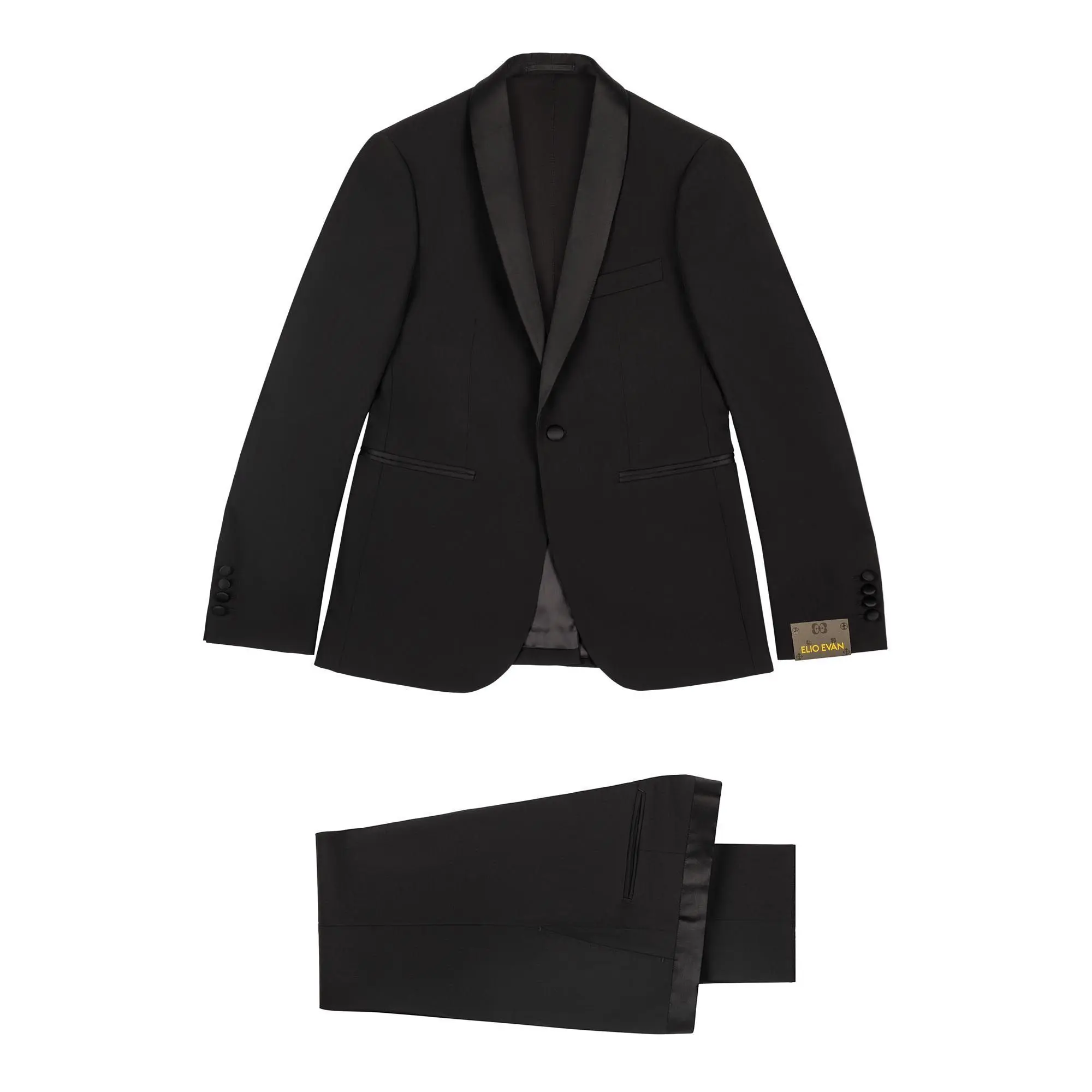 Ανδρικό Κοστούμι Σμόκιν Με Γιλέκο Crepe Μαύρο Tailor Italian Wear