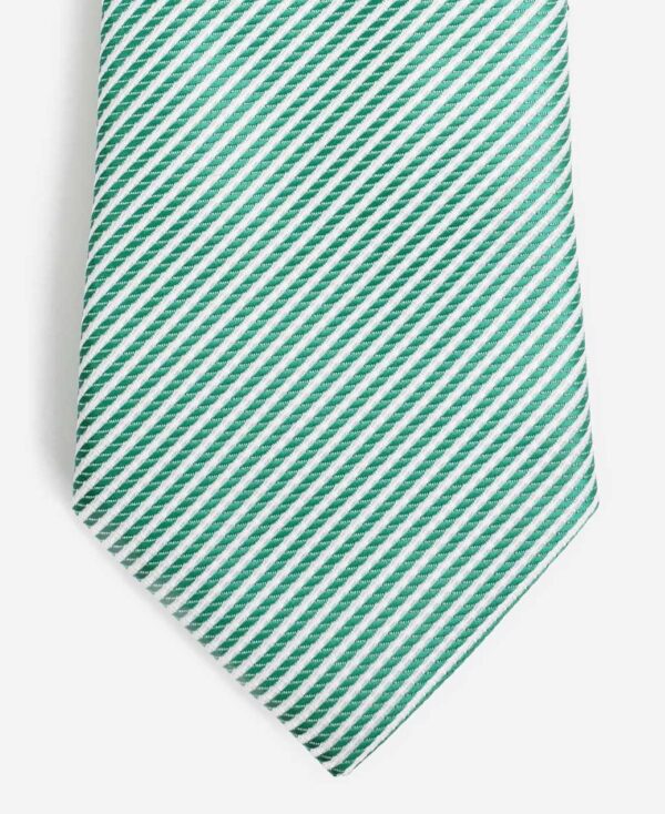 Aνδρική Γραβάτα Με Ρίγα Πράσινο Λευκό Stefano Mario