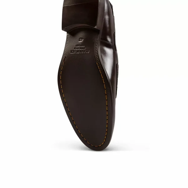 Aνδρικά Δερμάτινα Loafers Με Διπλό Δέσιμο Καφέ Tailor Italian Wear