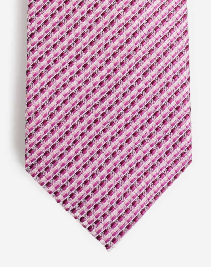 Aνδρική Γραβάτα Ριγέ Με Ροζ Μωβ Ανάγλυφο Σχέδιο Stefano Mario