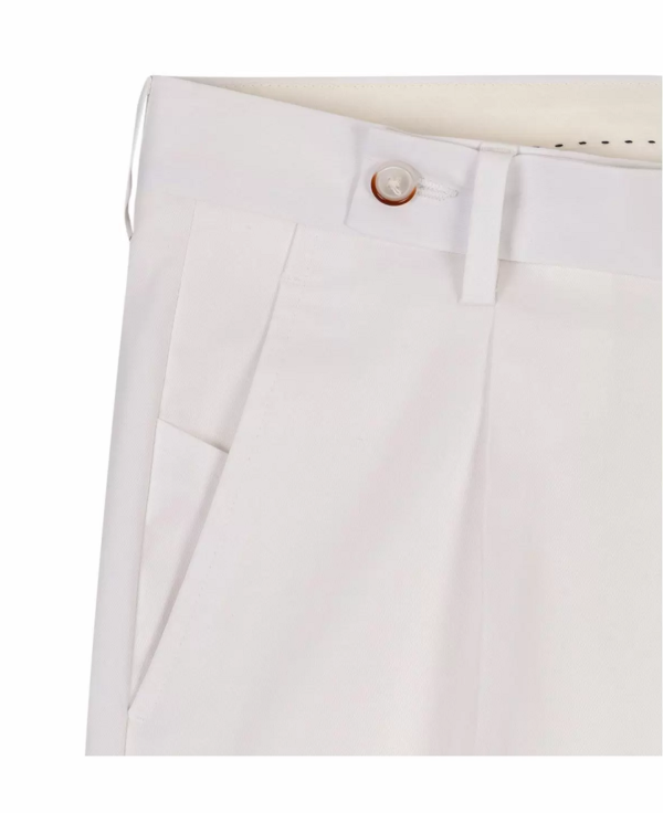 Ανδρικό Παντελόνι Με Πιέτες Λευκό Tailor Italian Wear