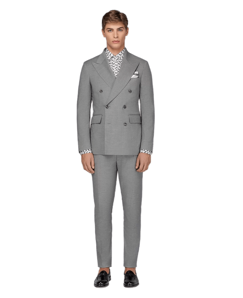 Ανδρικό Κοστούμι Σταυρωτό Γκρι Tailor Italian Wear
