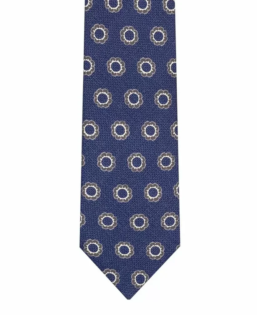 Ανδρική Γραβάτα Μεταξωτή Μπλε Με Ρετρό Μικροσχέδιο Tailor Italian Wear