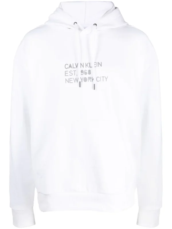 Ανδρική Μπλούζα Φούτερ Λευκή Calvin Klein