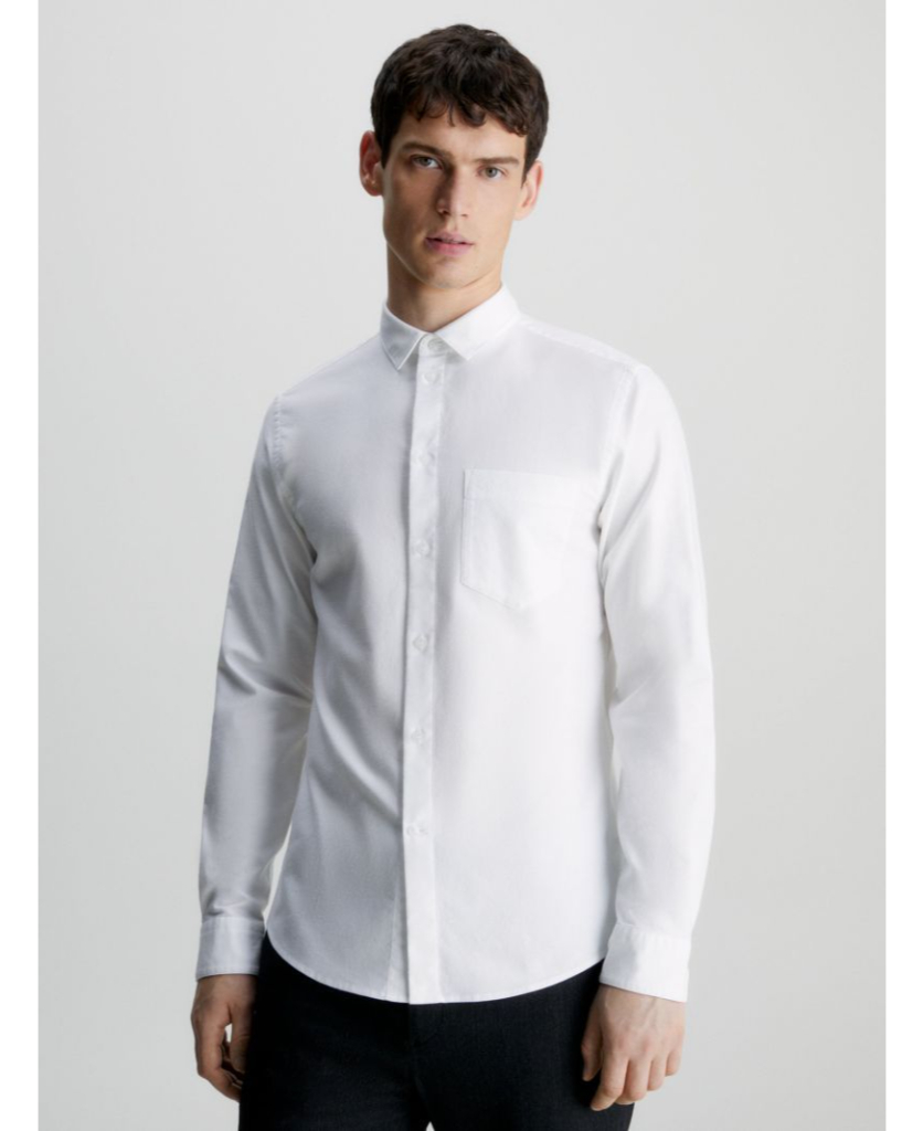 Ανδρικό Πουκάμισο Oxford Λευκό Calvin Klein